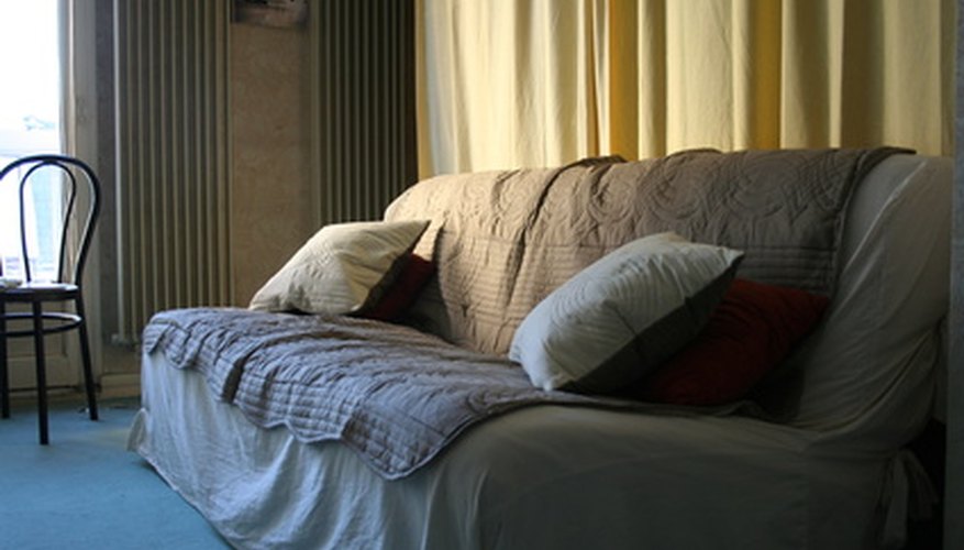 A curtain wall installed behind a couch. A curtain wall installed behind a couch.
