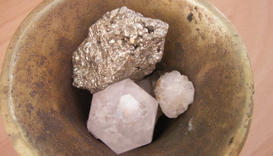 Photo Credit: pyrite quartz image by A74.FR Ben Fontaine from <a href='http://www.fotolia.com'>Fotolia.com</a> Rocks and minerals fascinate children with their interesting shapes and textures.
