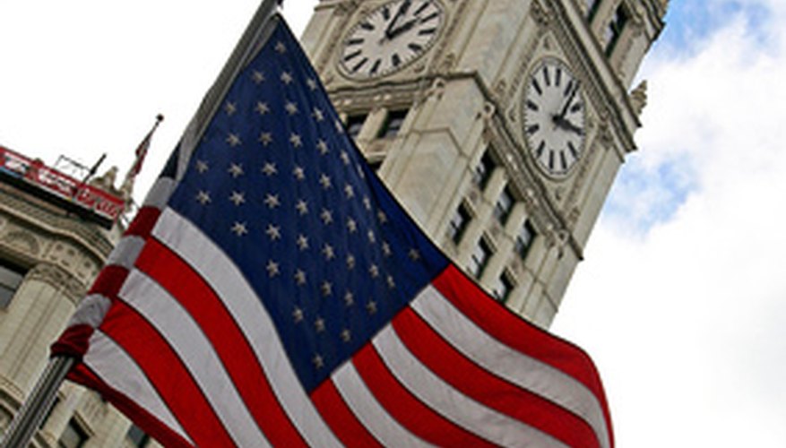 Photo Credit: flag USA image by Jon R Peters from <a href='http://www.fotolia.com'>Fotolia.com</a> U.S. has benefited from increased agricultural trade with Mexico and Canada.