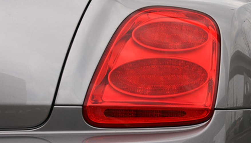 Rear lamp on silver car