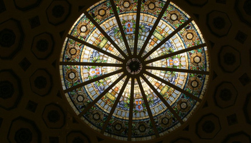 Photo Credit: stained glass circle 1 image by Aaron Kohr from <a href='http://www.fotolia.com'>Fotolia.com</a> A circle divided into sectors