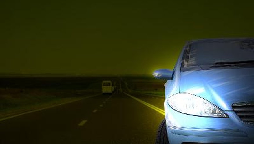 Blue car on the road