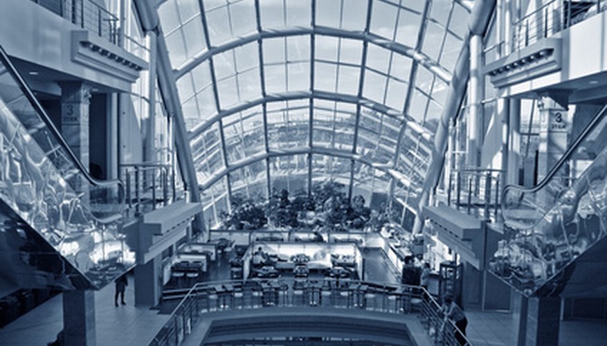 Photo Credit: mega mall window image by Pavel Losevsky from <a href='http://www.fotolia.com'>Fotolia.com</a> Malls are the largest retail format in India