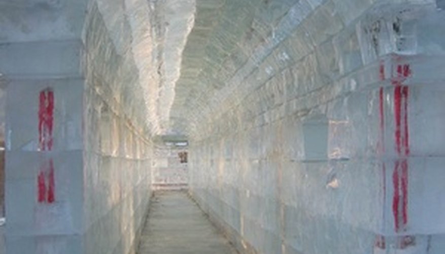 A tunnel entrance traps cold air. A tunnel entrance traps cold air.
