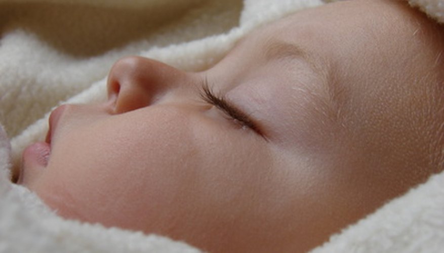 A sleeping baby. A sleeping baby.