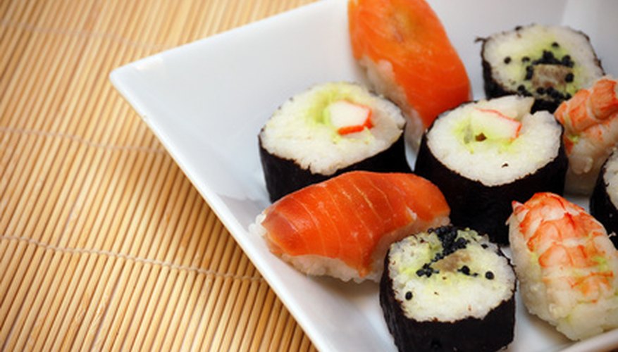 Photo Credit: sushi image by photooiasson from <a href='http://www.fotolia.com'>Fotolia.com</a> Sushi is finger-friendly.