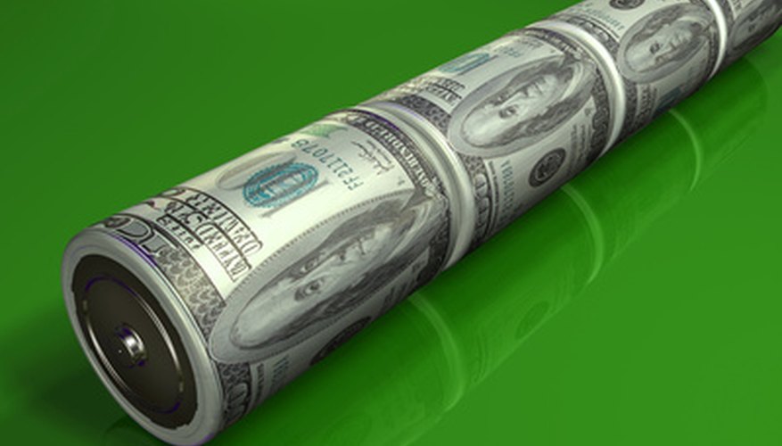 Photo Credit: dollar dc batteries image by Brent Walker from <a href='http://www.fotolia.com'>Fotolia.com</a> Connecting batteries in series is one easy way to increase battery voltage