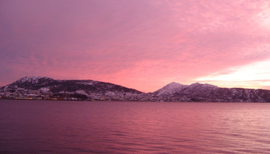 The water captures the colors of the sky. The water captures the colors of the sky.