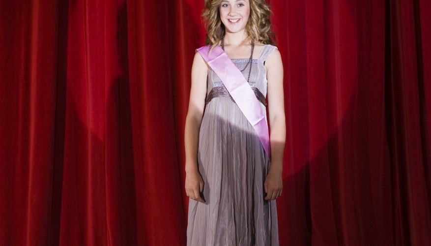 Girl on stage at beauty pageant
