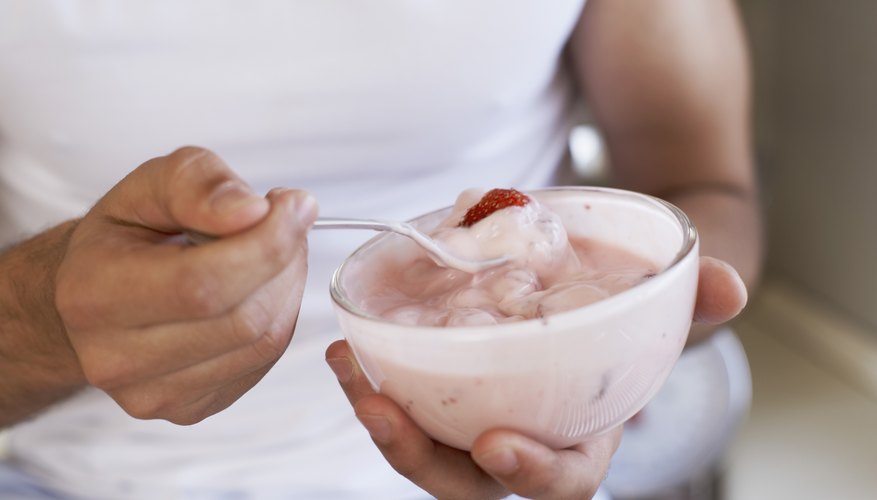 A woman's ate a bowl of yogurt. A woman's ate a bowl of yogurt.