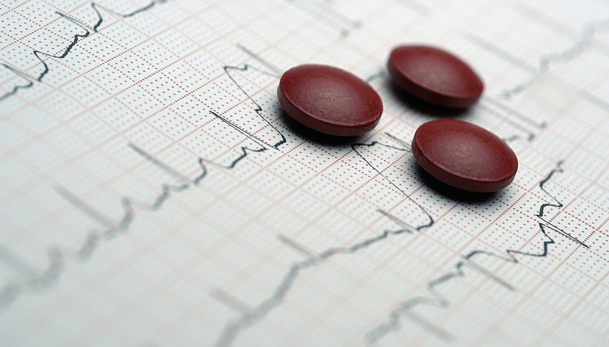 Medication pills on EKG reading Medication pills on EKG reading