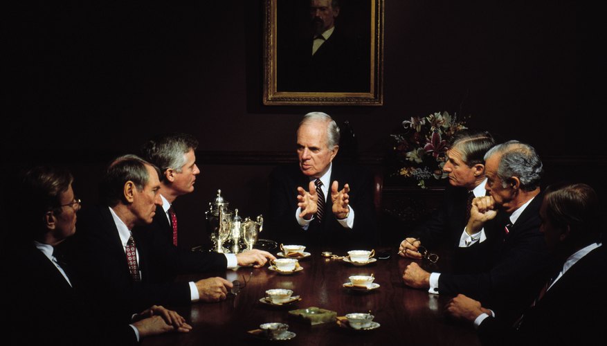Executives at board meeting