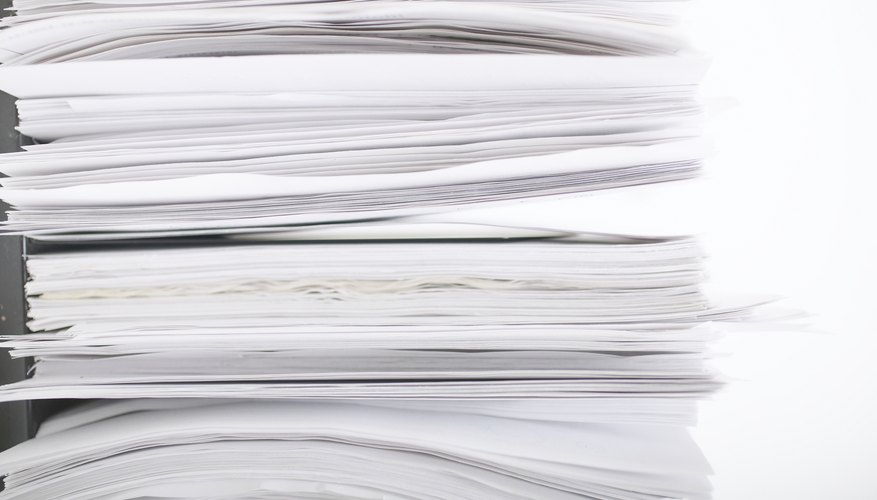 Documents in metal rack organizer