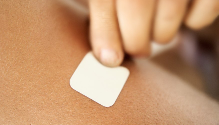 Nicotine patch on arm Nicotine patch on arm