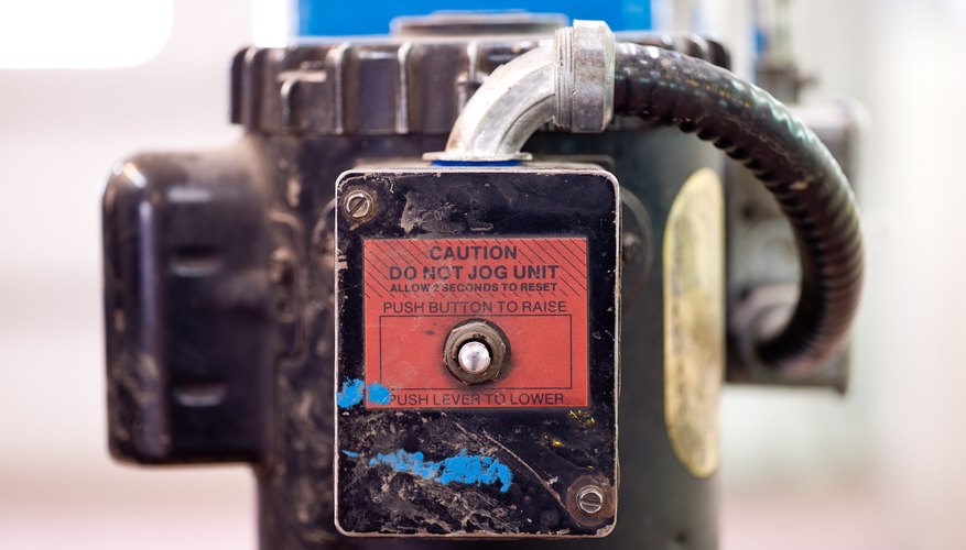 Close-up of label on air compressor