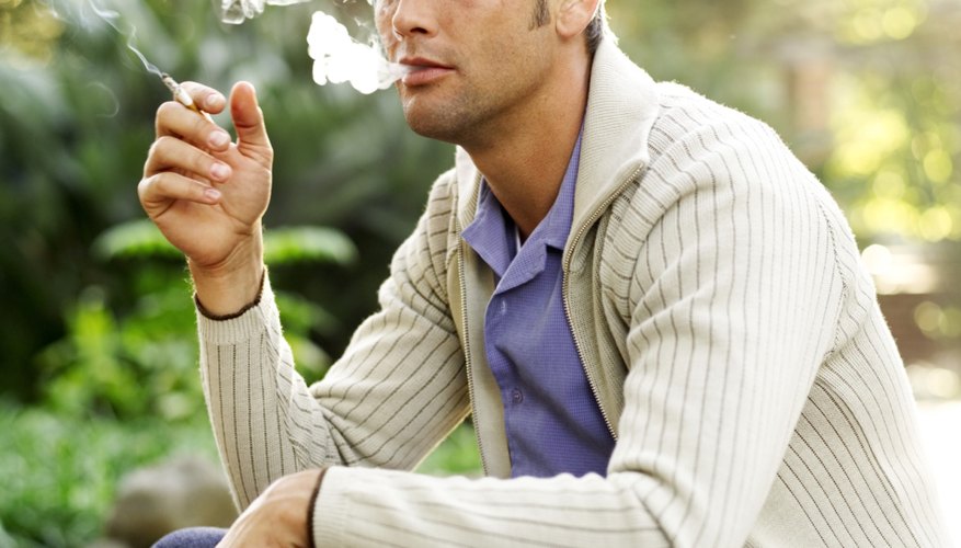 Young man smoking Young man smoking