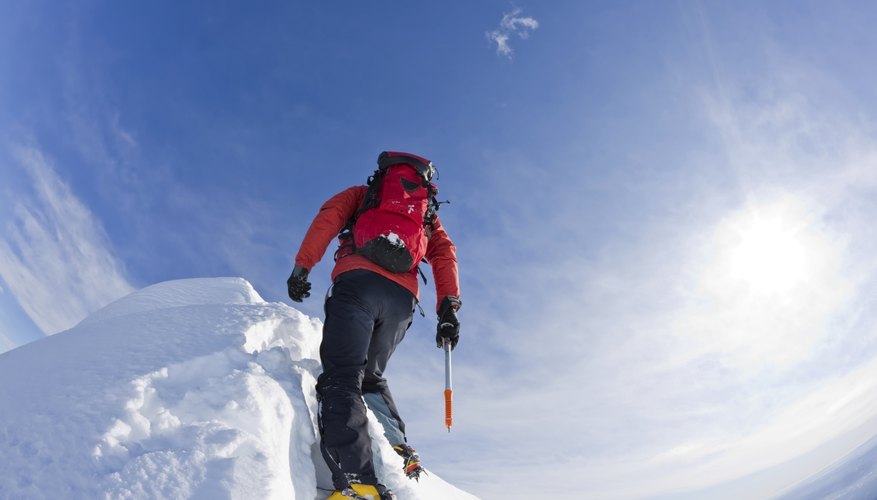 Photo Credit: ROBERTO CAUCINO/iStock/Getty Images Ice climbing requires proper equipment.