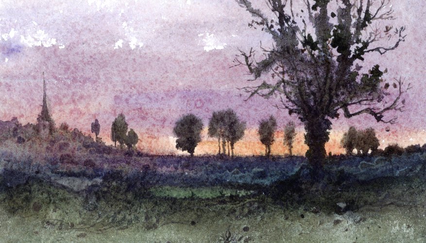El pasto en esta pintura tiene variedad de texturas y cambios en tonos de color, de oscuro a claro.