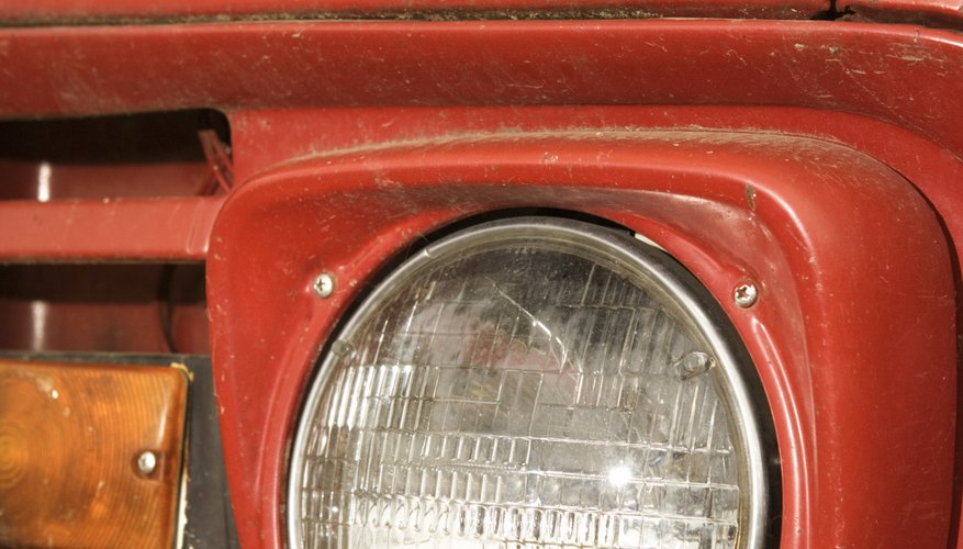 Headlight of vintage truck