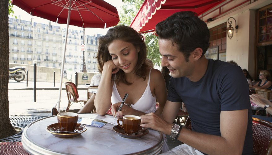 Couple getting coffee at cafe Couple getting coffee at cafe