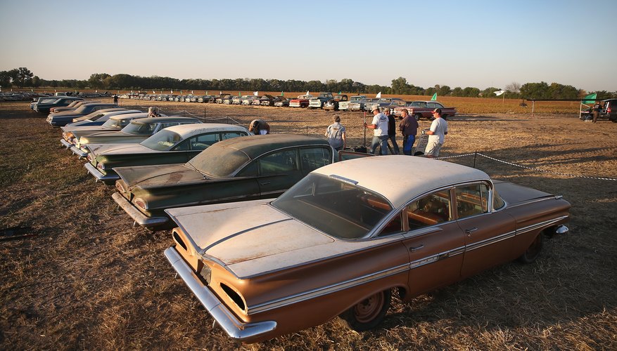 Photo Credit: Scott Olson/Getty Images News/Getty Images Classic cars for sale at outdoor auction