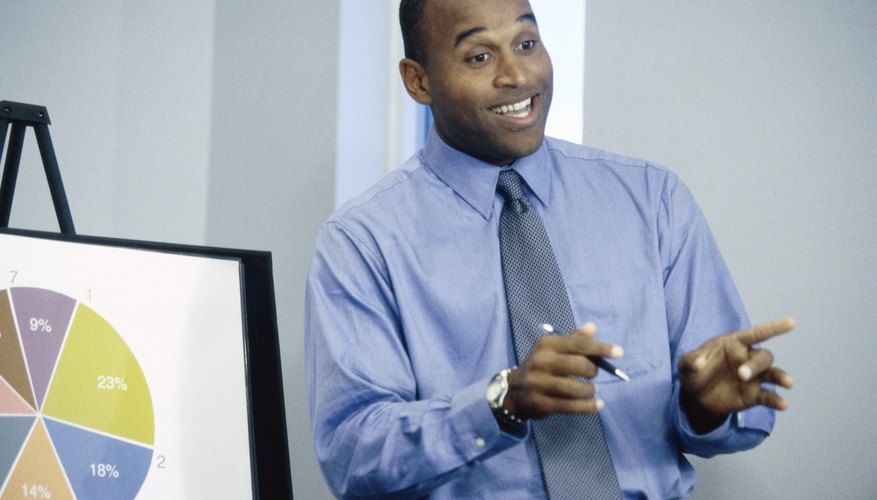 Business executive giving a presentation