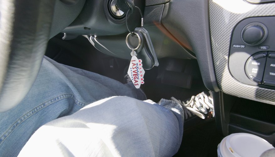 Person driving car with Las Vegas keychain