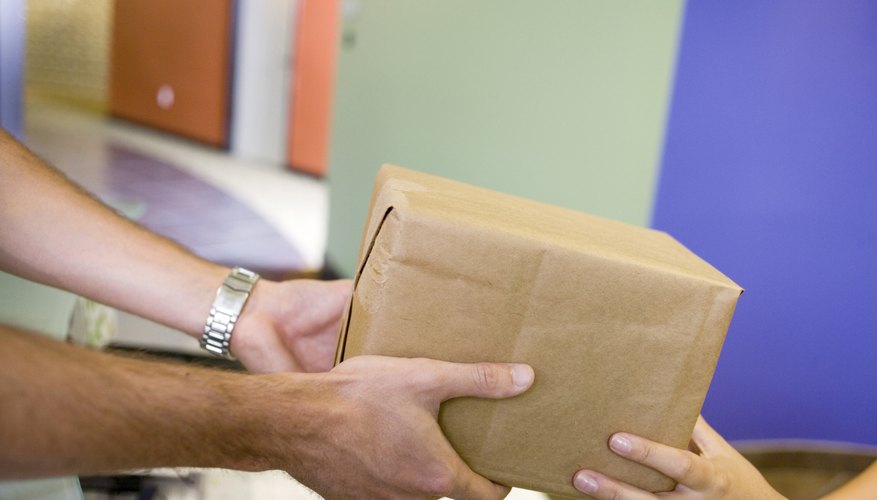 Delivery man delivering a parcel