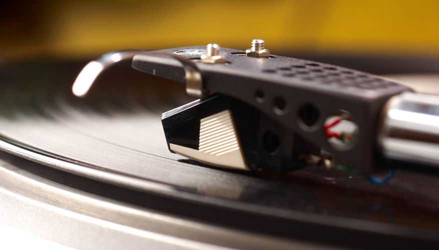 A close up of a record player. A close up of a record player.