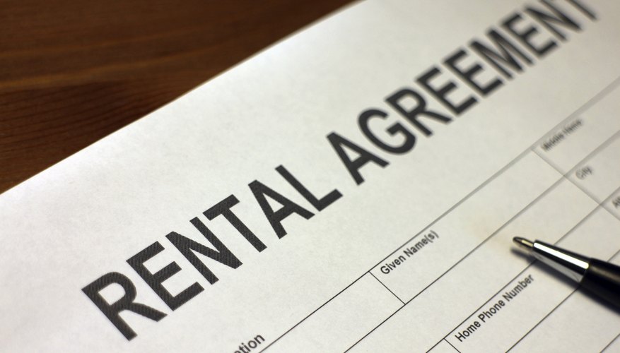 Rental agreement form with pen