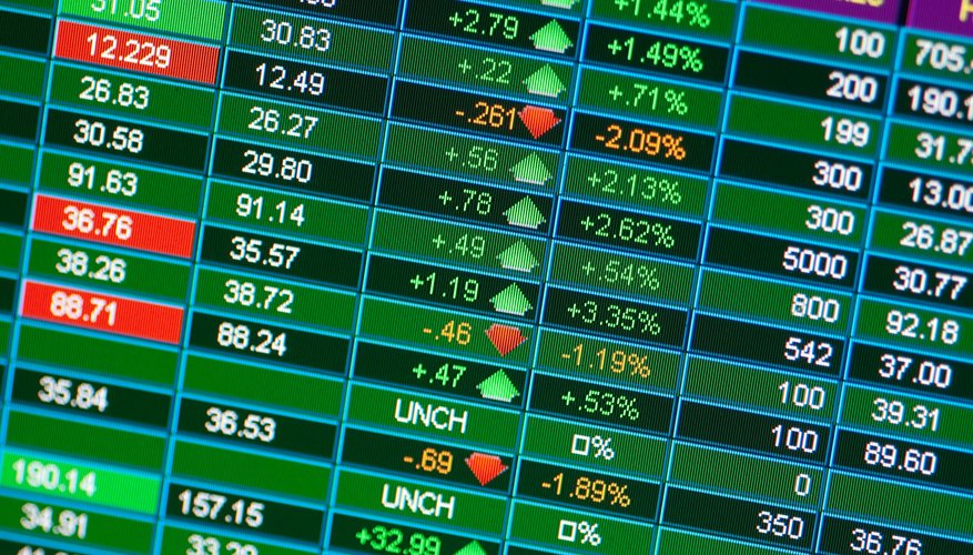 Digital display of stock market trading prices.