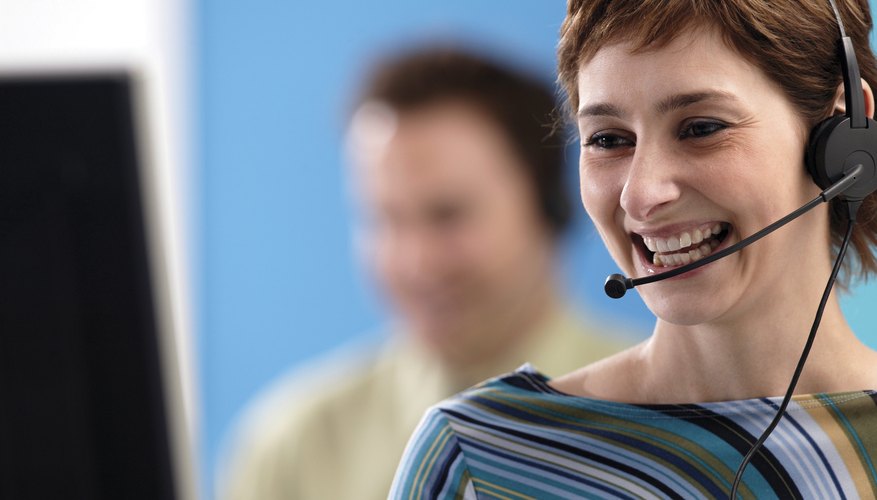 Smiling customer service representative
