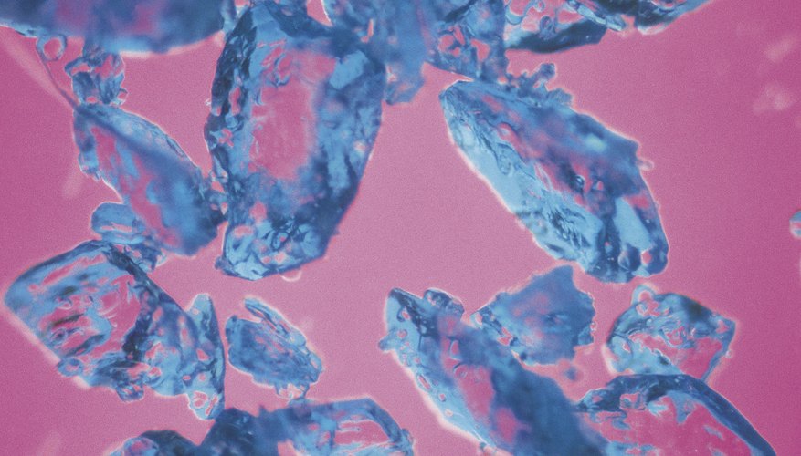 Photo Credit: Comstock Images/Stockbyte/Getty Images Copper(II) sulfate can occur as blue crystals.