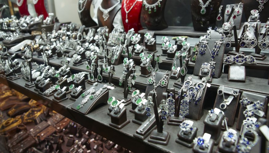 An array of silver jewlery for sale at a Turkish Market.
