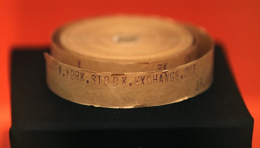 The stock ticker from the 1929 crash on display at the Museum of the City of New York.