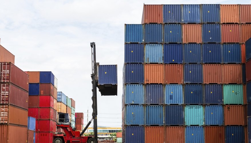 Forklift loading containers