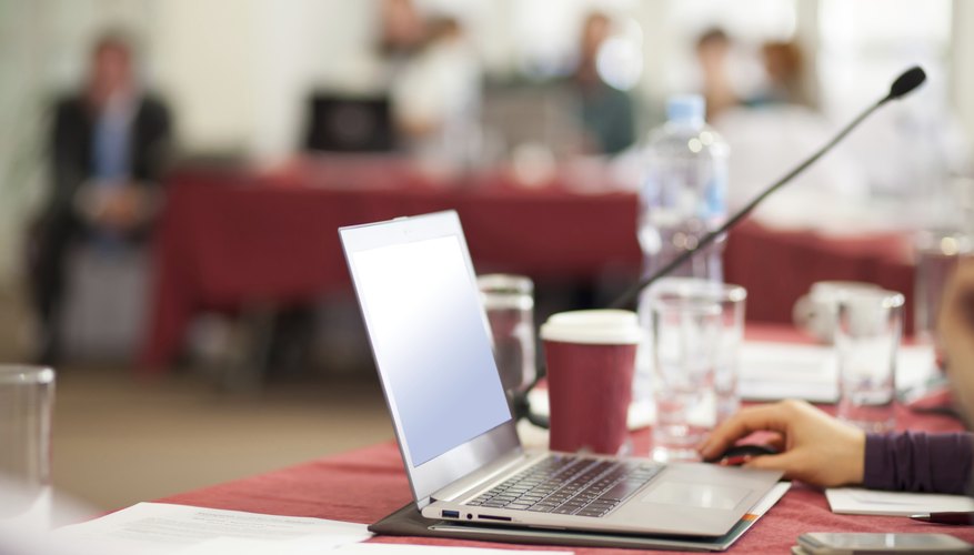 Photo Credit: Jovo Marjanovic/iStock/Getty Images Laptop being used in presentation