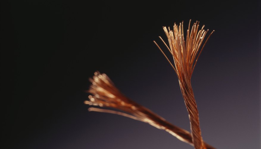 Two copper wires, (Close-up)