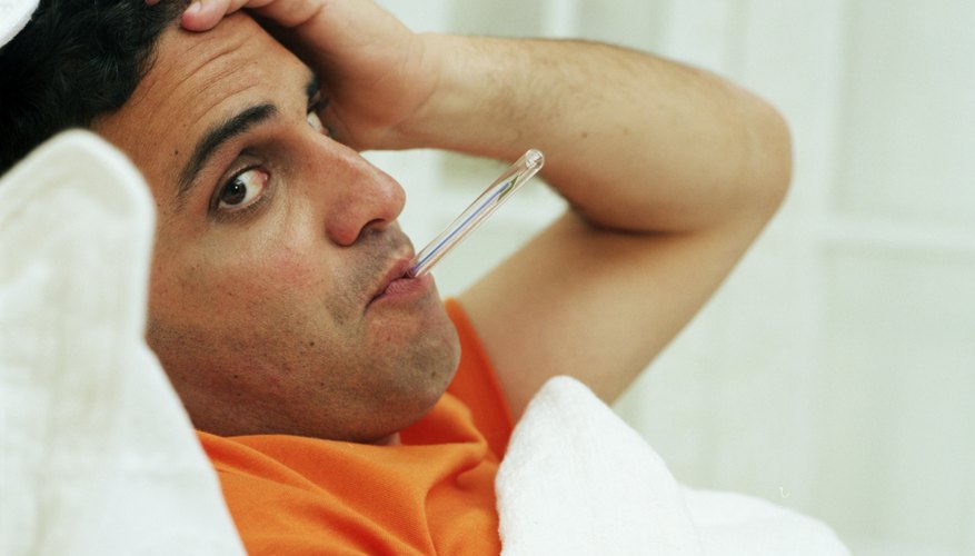 Man sick in bed Man sick in bed