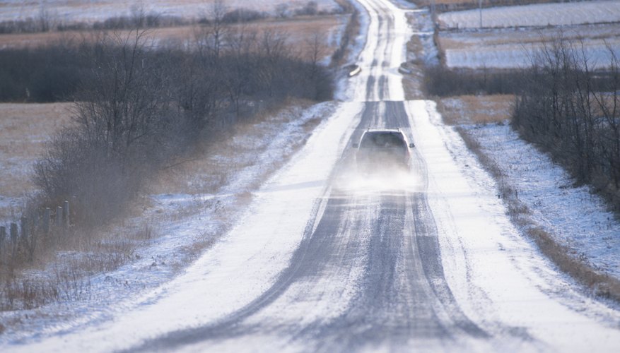 Car on an icy highway