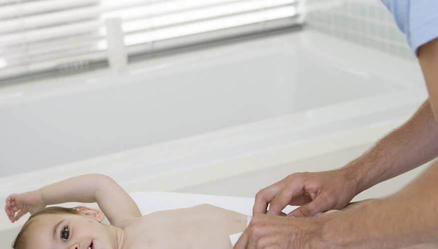 Talk to your baby while you change him. Talk to your baby while you change him.