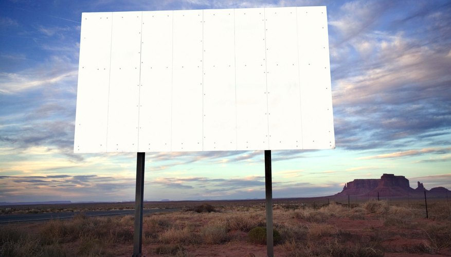 Blank billboard in desert, Monument Valley, Utah