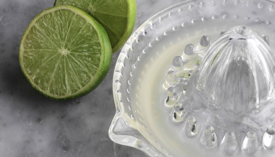 Limes contain slightly less vitamin C per one oz. of juice. Limes contain slightly less vitamin C per one oz. of juice.