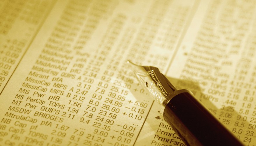 Stocks on newspaper.