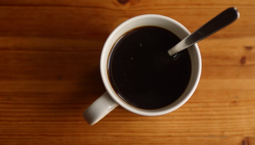 A cup of black coffee. A cup of black coffee.