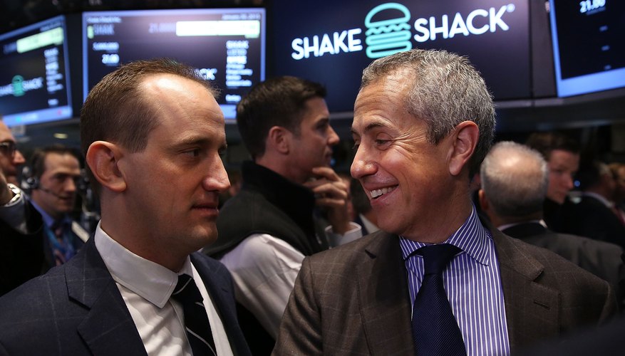 A company CEO and chairman on the floor of the New York Stock Exchange.