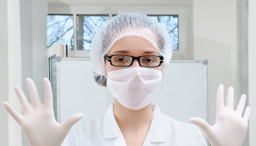 Woman with protective wear Woman with protective wear