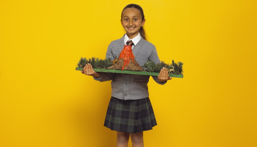 Photo Credit: Brand X Pictures/Brand X Pictures/Getty Images Volcanoes are common attractions at science fairs.