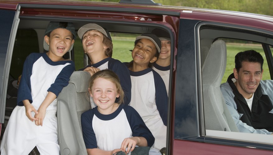 Little league team in minivan