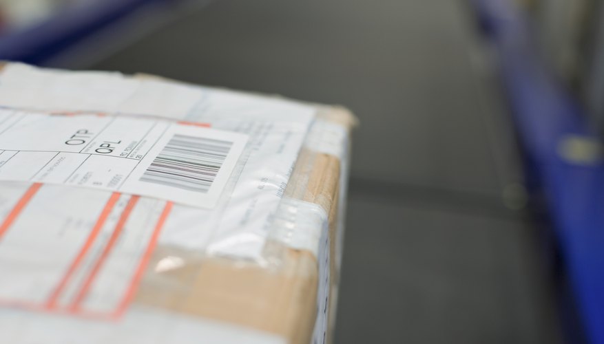 Box on conveyor belt